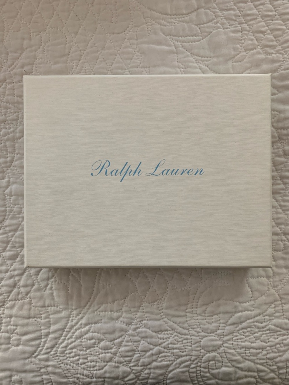Ralph Lauren Cream Box with Light Blue Logo